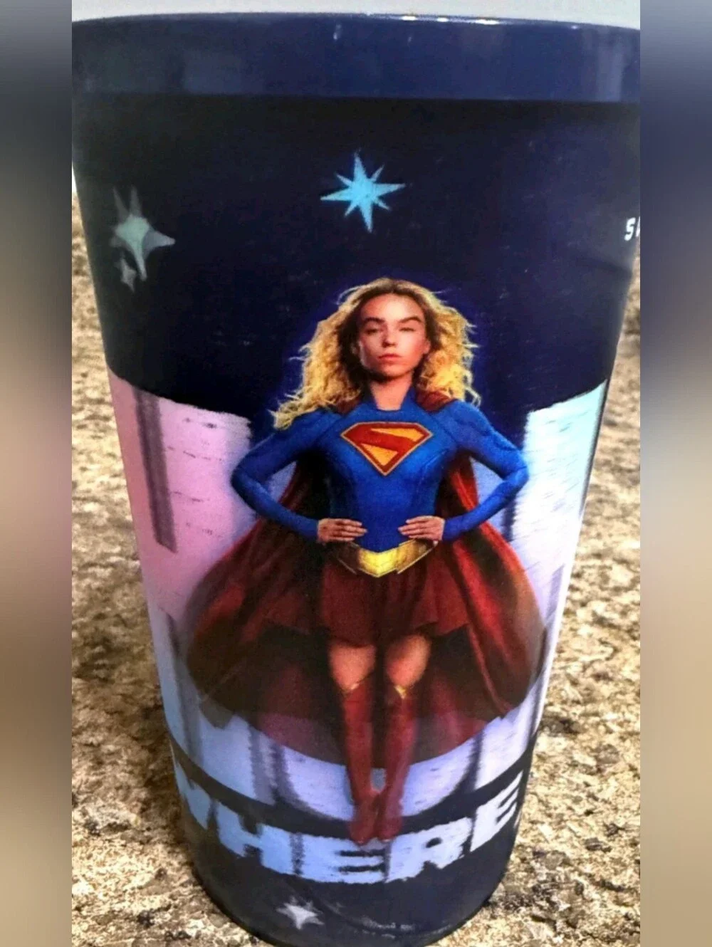 Superhero-Themed Popcorn Tub & Cup Set - Blue & Black